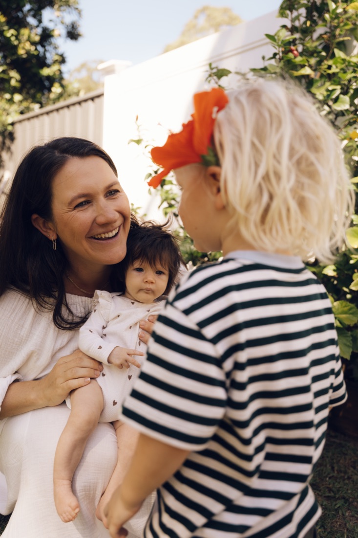 Leila Armour with two of her children