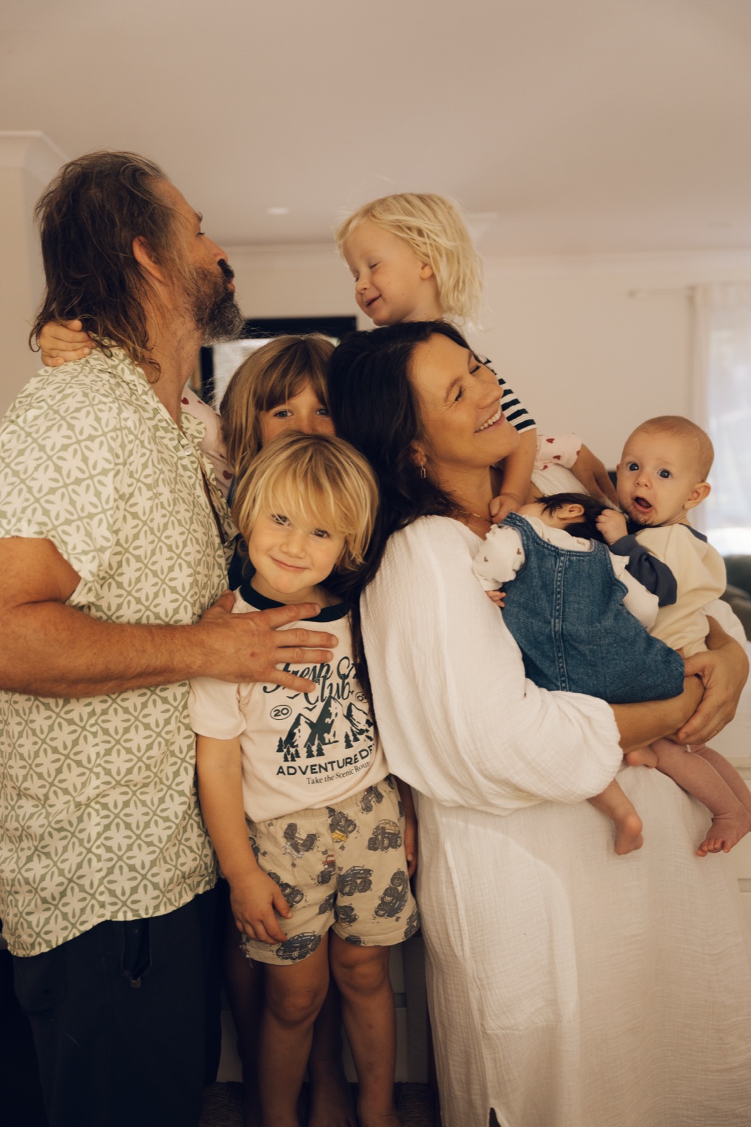 Leila with her partner and their five children